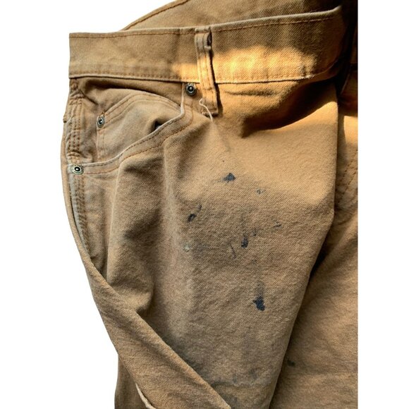 Dickies Pants Mens 38x32 Mustard Carpenter Relaxed Fit Grunge Workwear Canvas - Picture 3 of 10
